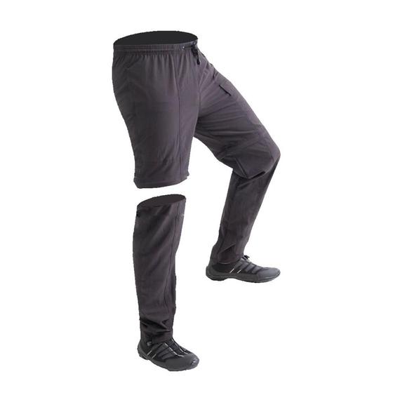 Imagem de Calça de Pesca Proteção Solar UV com Ziper Joelho Hidronatic Preto - Mar Negro