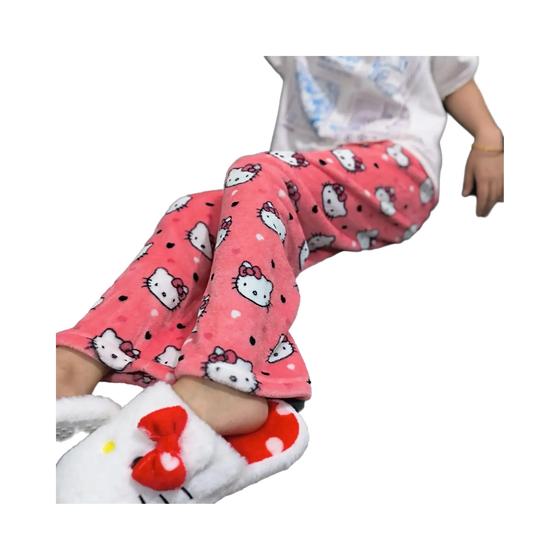 Imagem de Calça de Pijama Feminina Kawaii Hello Kitty - Lã Dupla, Elástica e Macia - Presente Sanrio