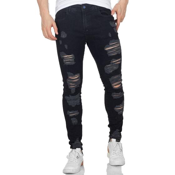 Imagem de Calça Destroyed Masculina Skinny Black Zune Jeans