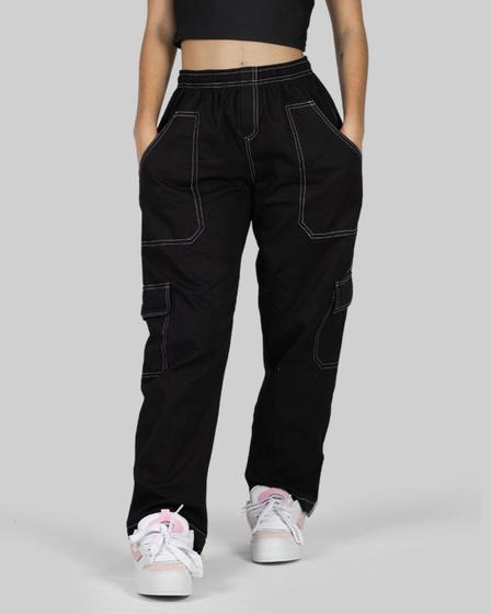 Imagem de Calça DR7 Street Cargo Feminina -  Preta/ Branca