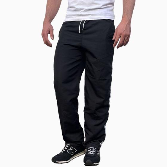 Imagem de Calça em tactel duas listras bolso masculinos básico casual