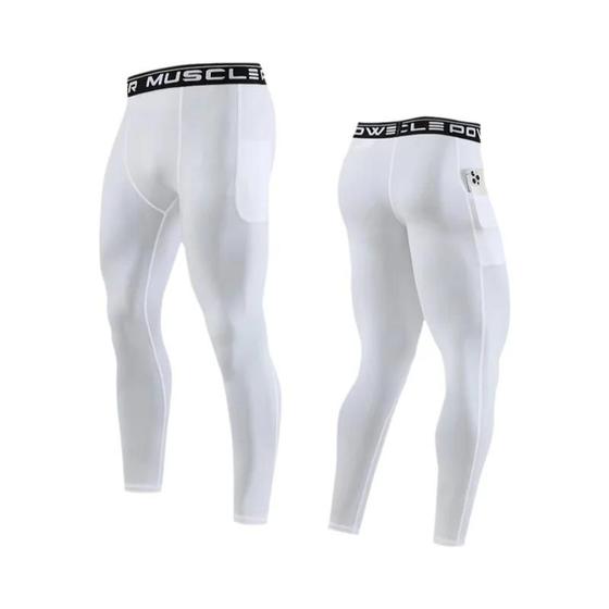 Imagem de Calça Esportiva Masculina Fitness Corrida Leggings Apertadas Yoga Compressão Moletom Ajuste Seco