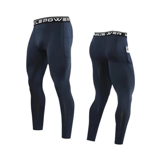 Imagem de Calça Esportiva Masculina Fitness - Leggings de Compressão para Corrida e Yoga