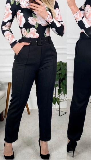 Calça Feminina Alfaiataria Com Cinto Moda Social Menor preço em Calça Feminina Alfaiataria Com Cinto Moda Social
