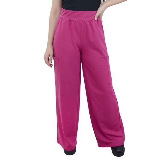 Imagem de Calça Feminina Babicat Moletom Cargo Fucsia - B2761