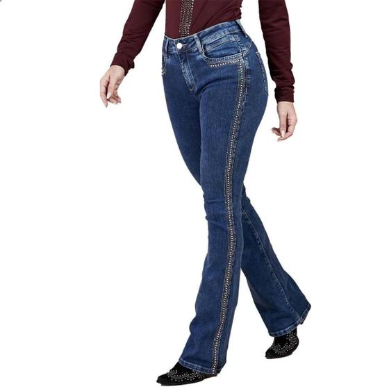 Imagem de Calça Feminina Boot Cut Com Strass MINUTY