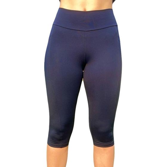 Imagem de Calça Feminina Corsário Zero Transparência Cós Alto Duplo Bolso Lateral Calça Fitness Academia