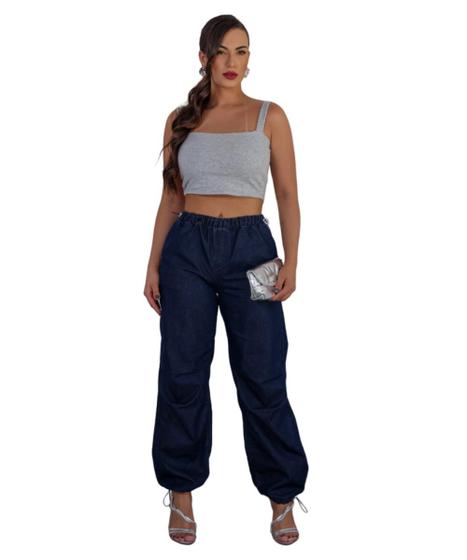 Imagem de Calça Feminina Jeans Jogger com Regulador