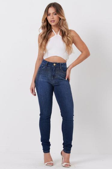 Imagem de Calça Feminina Jeans Logo Bordado Planet Girls Jeans Médio