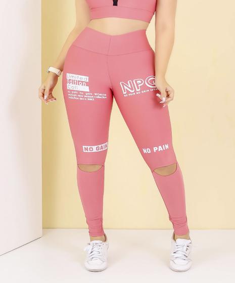 Imagem de Calça Feminina Legging Leg Academia Cintura Alta Moda Fitness Corte Joelho Suplex The Start