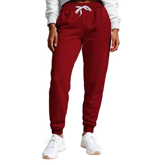 Imagem de Calça Feminina Moletom Flanelada Slim Bolsos Cordão Algodão
