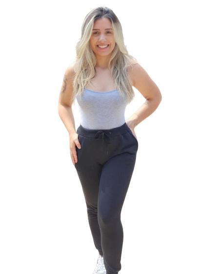 Imagem de Calça Feminina Moletom Preta Jogger Magic