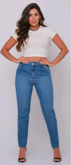 Imagem de Calça Feminina  Mom Jeans Claro Basica