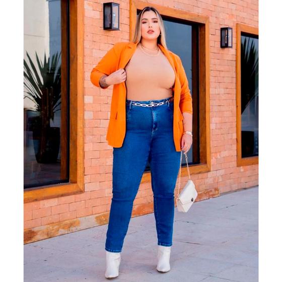 Imagem de Calça Feminina Plus Size Jeans Com Elastano Skinny