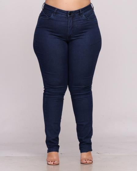 Imagem de Calça Feminina Plus Size Jeans Skinny Bolso Cintura Média