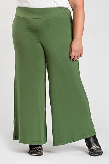 Imagem de Calça Feminina Plus Size Pantalona Moletinho de Viscose c/ Elastano - Serena