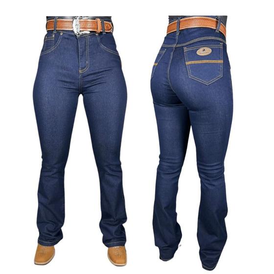 Imagem de Calça Feminina Rodeio Country Jeans Amaciada Flare Ref. 7401