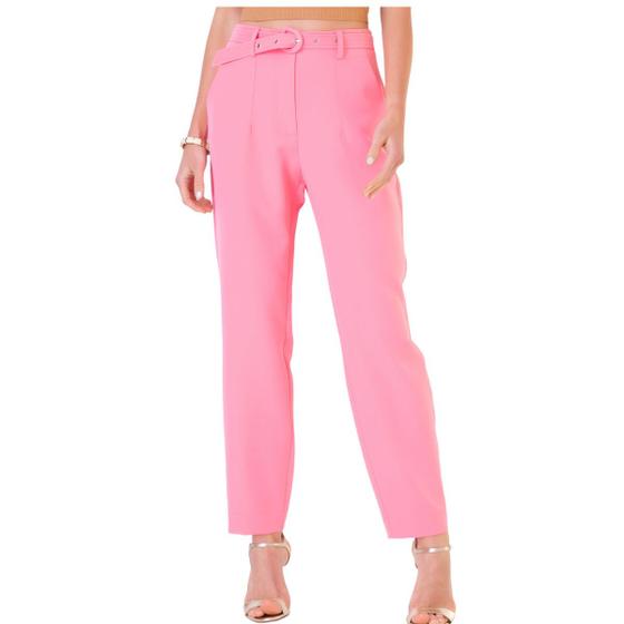 Imagem de Calça Feminina Seiki Alfaiataria Crepe Rosa Claro - 750243