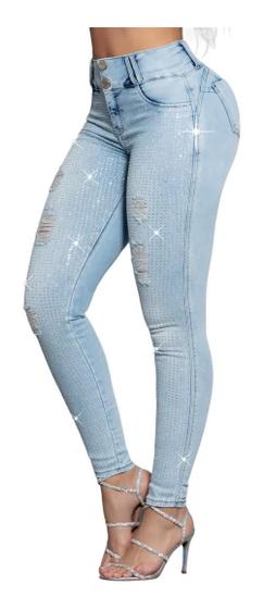 Imagem de Calça Feminina Skinny Clara Com Strass Pit Bull Jeans 66292