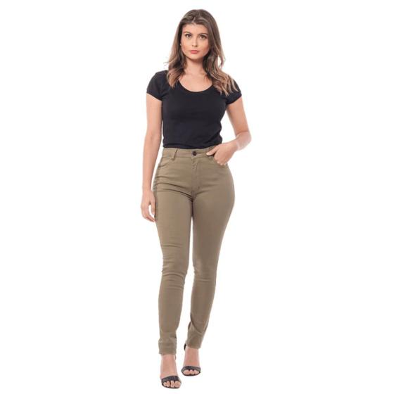 Imagem de Calça Feminina Skinny Jeans Sarja Com Elastano Ajusta Ao Corpo Costura Reforçada Estilo E Conforto