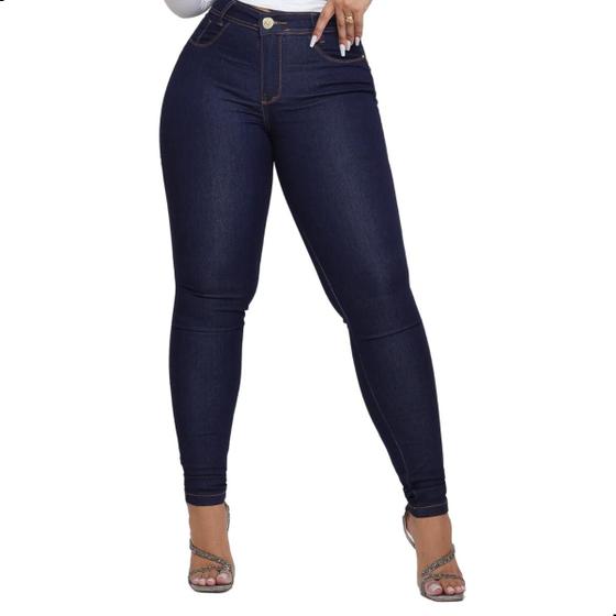 Imagem de Calça Feminina Skinny Jeans Tradicional Cintura Alta Elegante Casual