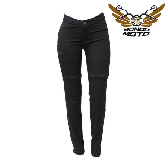 Imagem de Calça feminina slim preta 48 com proteções