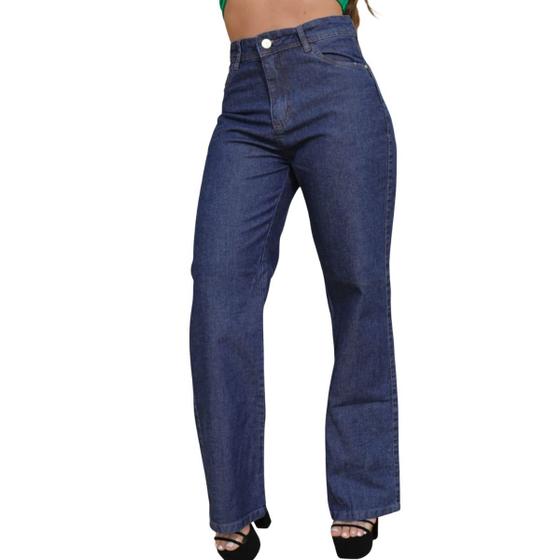 Imagem de Calça Feminina Wide Leg Jeans com Puídos no Bolso