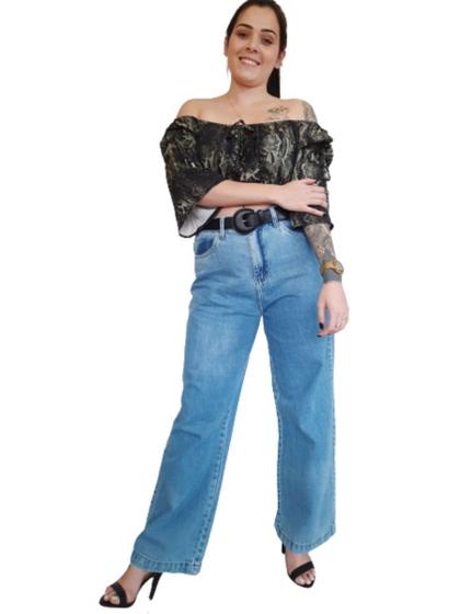 Imagem de Calça Feminina WideLeg Jeans Indigo Delave