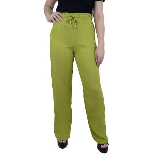 Imagem de Calça Feminina Willbe Rayon Wide Leg Verde - 0100