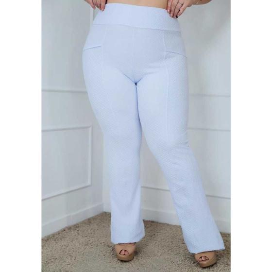 Calça bailarina branca fashion plus size