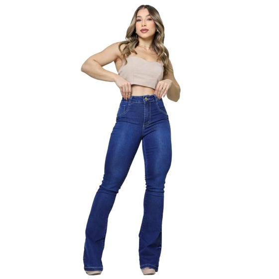 Imagem de Calça Flare Jeans Cintura Alta - Escura