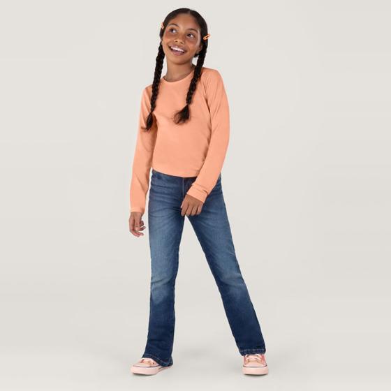 Imagem de Calça Flare Jeans Comfort Infantil Menina Azul Brandili