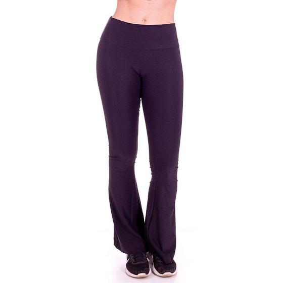 Imagem de Calça Flare Suplex Básica Liso Preto Feminino