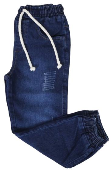 Imagem de Calça infantil e Juvenil Jogger Sarja e Jeans Com Elástico e Punho