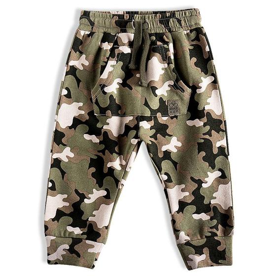 Imagem de Calça Infantil em Moletom Camuflada Verde Militar Tip Top