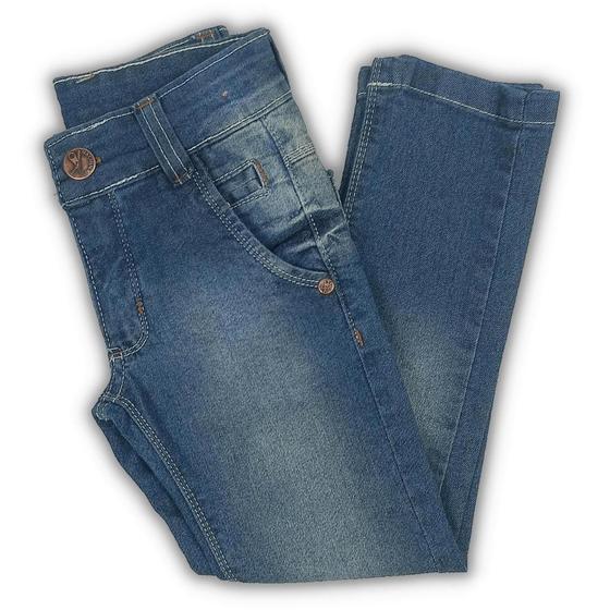 Imagem de Calça Infantil Jeans C/Ajuste Cós Médio Criança Para Menino