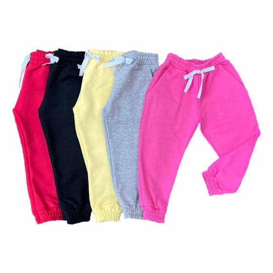 Imagem de Calça Infantil Jogger Moletom Unissex Lançamento Inverno