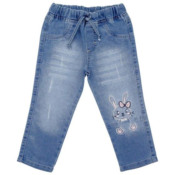 Imagem de Calça Infantil Look Jeans Elástico Jeans