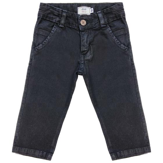 Imagem de Calça Infantil Look Jeans Sarja Chino Collor - PRETO - P