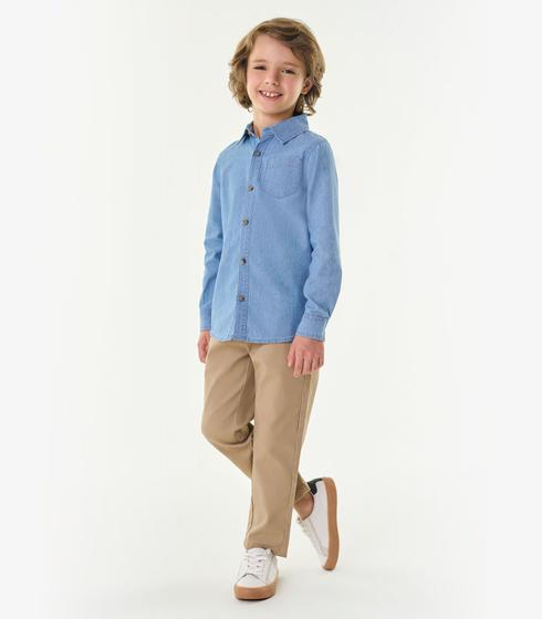 Imagem de Calça Infantil Masculina Em Sarja Trick Nick Marrom