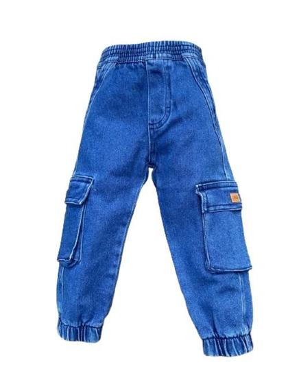 Imagem de Calça Jeans Cargo Infantil Menino Jogger Lessa kids B9003