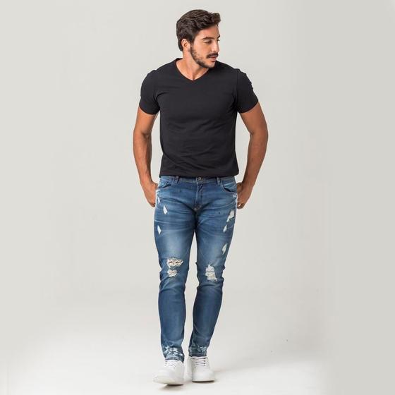 Calça Jeans Destroyed Zune Masculina Casual Dia a Dia Menor preço em Calça Jeans Destroyed Zune Masculina Casual Dia a Dia