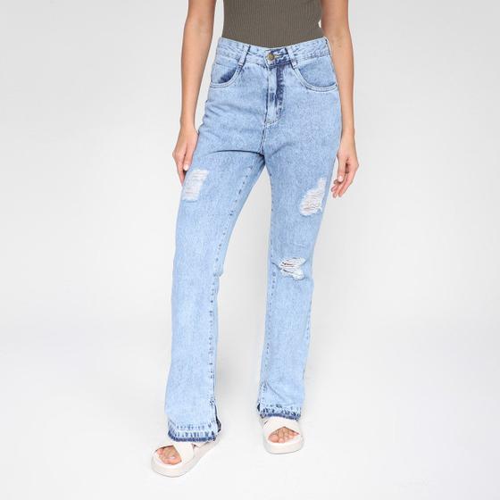 Imagem de Calça Jeans Ecxo Wide Leg Feminina