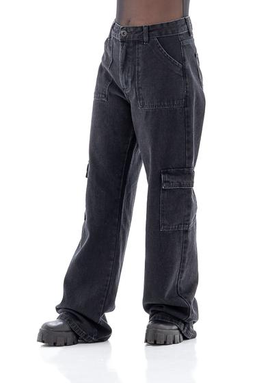 Imagem de Calça Jeans Feminina Arauto Wide Cargo