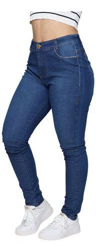 Imagem de Calça Jeans Feminina Cigarrete Levanta Bumbum Skinny Cintura Alta Elastano Calça Jeans