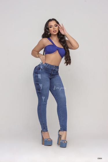 Calça Jeans Feminina Cintura Alta Levanta Bumbum Com Bastante Lycra Perfeita Menor preço em Calça Jeans Feminina Cintura Alta Levanta Bumbum Com Bastante Lycra Perfeita
