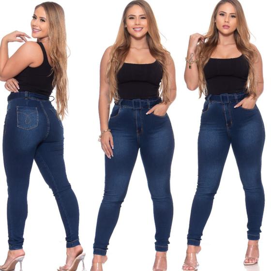 Imagem de Calça Jeans Feminina Cintura Alta Mom Skinny slouchy Clochad