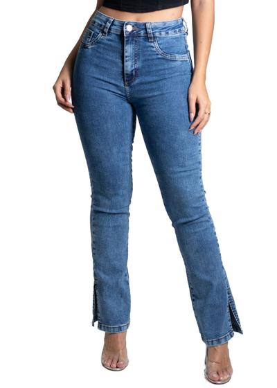 Imagem de Calça Jeans Feminina  Cintura Alta Reta Sawary Premium