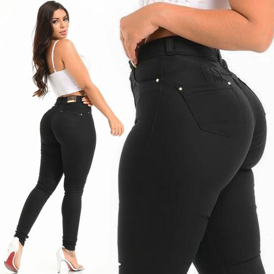 Imagem de Calça Jeans Feminina Cós Alto Premium Amaciado com Lycra