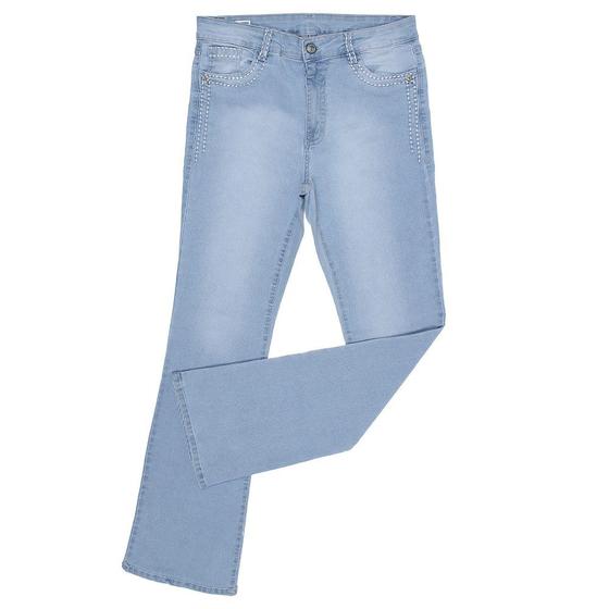 Imagem de Calça Jeans Feminina Delavê com Elastano Cintura Alta Tassa 28524